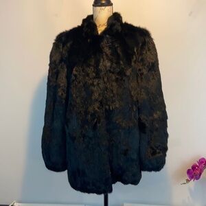 Vintage Echt Pelz Kanin Fur Coat Size 42
